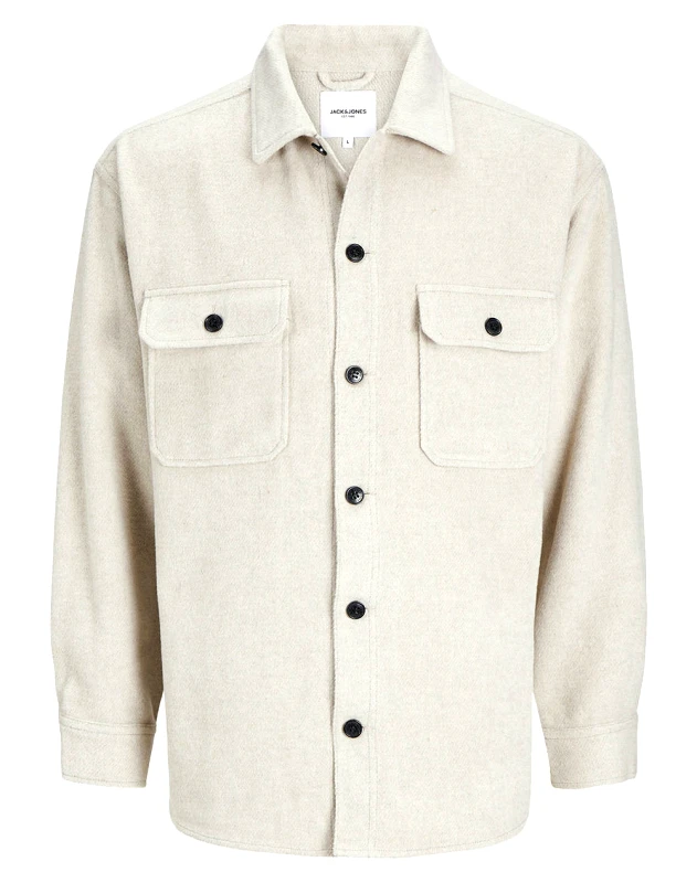 JACK&JONES JACK&JONES JJEBRADLEY OLLIE OVERSHIRT LS JNR 12258404-Peyote Ecru