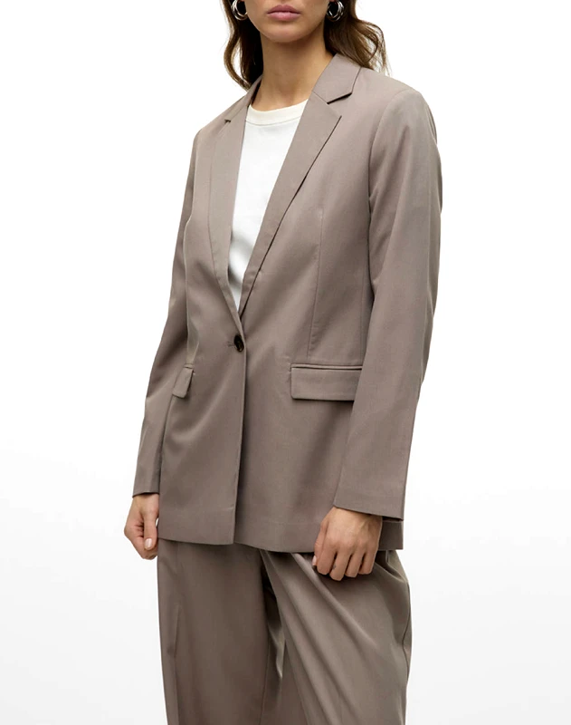 VERO MODA VERO MODA VMNILA LS SLIM BLAZER NOOS 10320915-Moon Rock Biege
