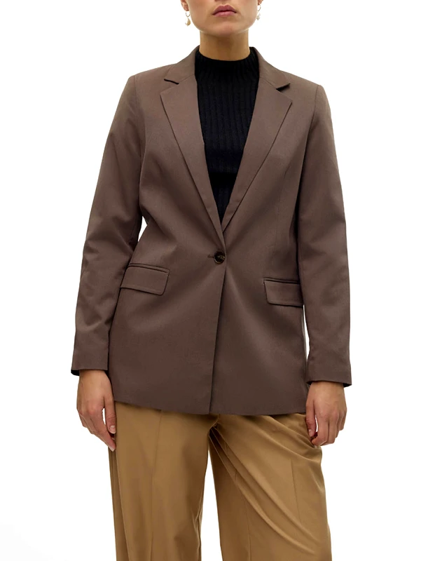 VERO MODA VERO MODA VMNILA LS SLIM BLAZER NOOS 10320915-CHOCOLATE BROWN Chocolate