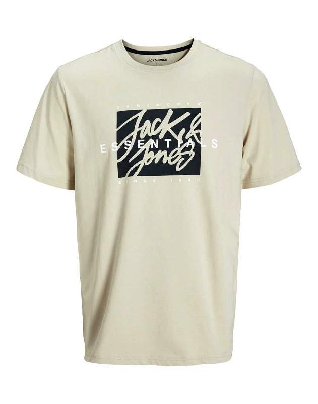 JACK&JONES JACK&JONES JJCOLTON TEE SS CREW NECK JNR 12269876-Moonbeam Biege
