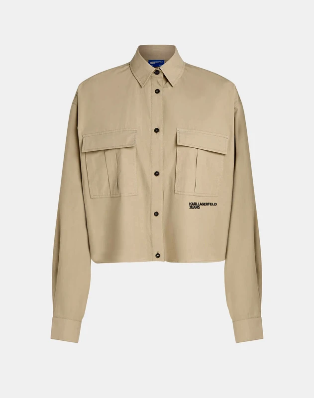 KARL LAGERFELD JEANS KARL LAGERFELD JEANS KLJ BOXY UTILITY SHIRT A1W11032-1JH Biege