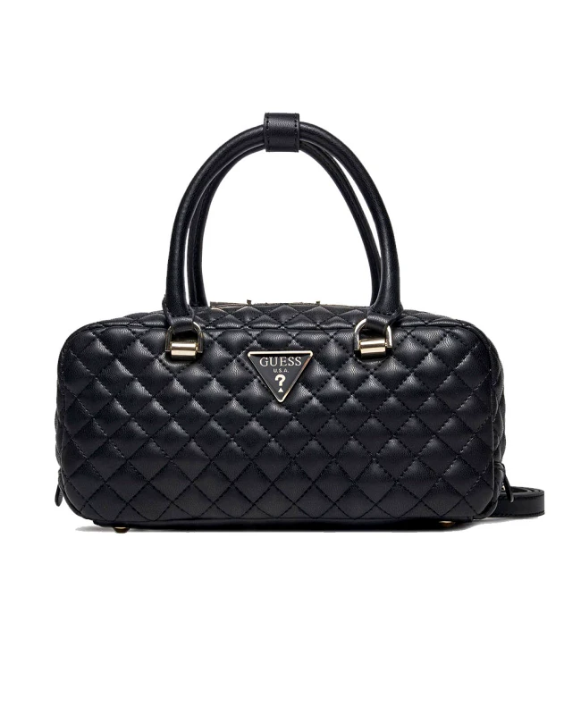 GUESS GUESS ECO RIANEE SATCHEL ΤΣΑΝΤΑ ΓΥΝΑΙΚΕΙΟ (Διαστάσεις: 25 x 11 x 8 εκ.) HWEQG954105-BLA Black