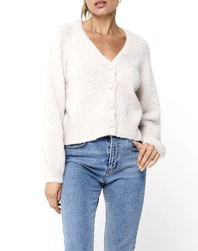ONLY ONLY ONLALYSSA L/S LIFE CARDIGAN KNT 15210790-Pumice Stone Ecru