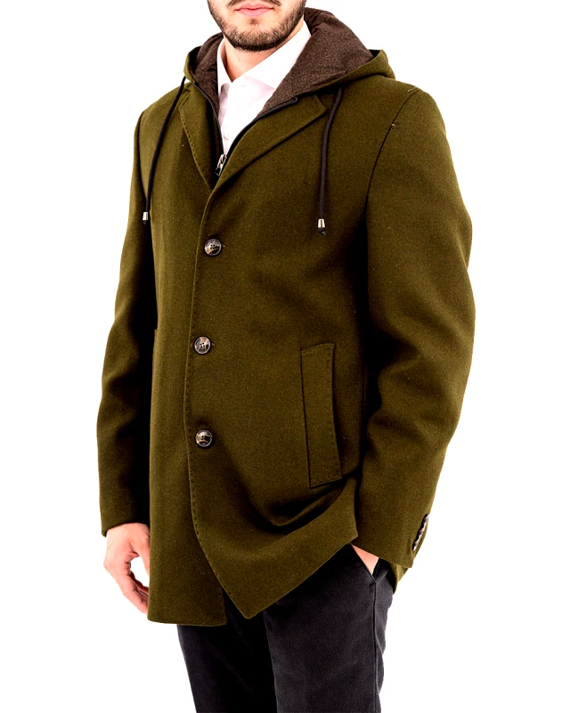 LEXTON LEXTON ΗΜΙΠΑΛΤΟ ΜΕ ΚΟΥΚΟΥΛΑ 02.34.JAYSON JERSEY-KHAKI Khaki