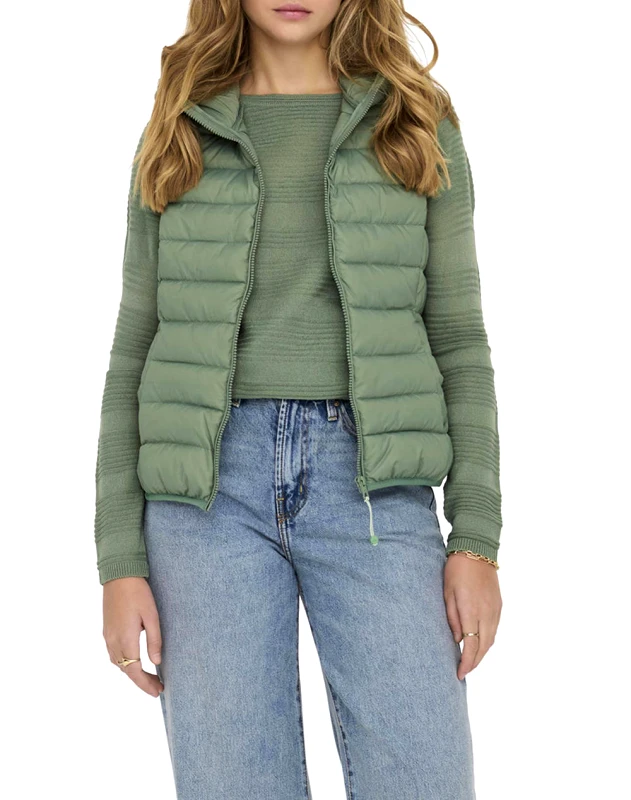 ONLY ONLY ΜΠΟΥΦΑΝ ONLNEWTAHOE HOOD WAISTCOAT OTW NOOS 15205760-Hedge Green Green