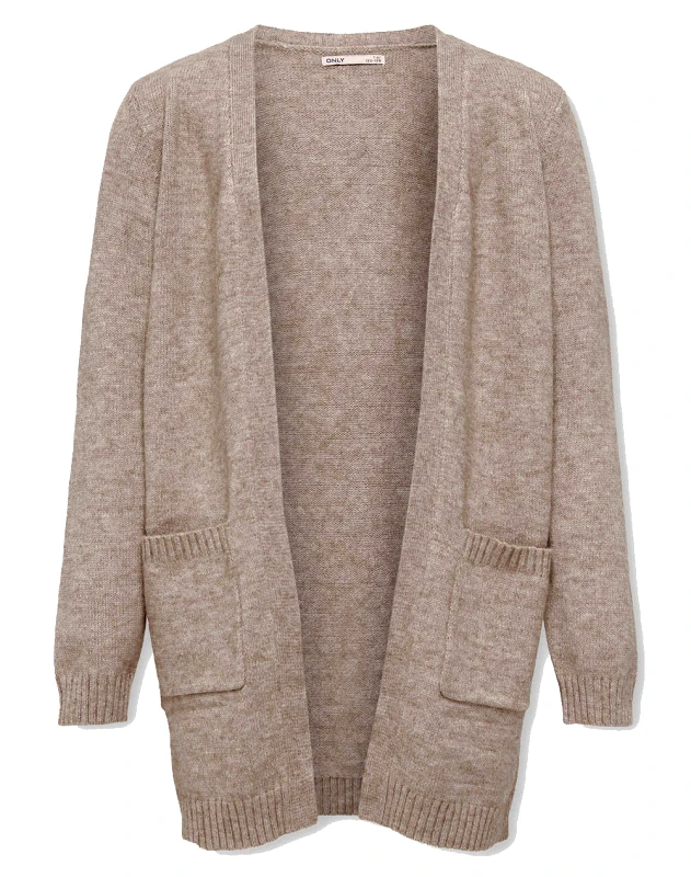 ONLY ONLY KOGLESLY OPEN CARDIGAN KNT NOOS 15207308-BeigeMelange Biege