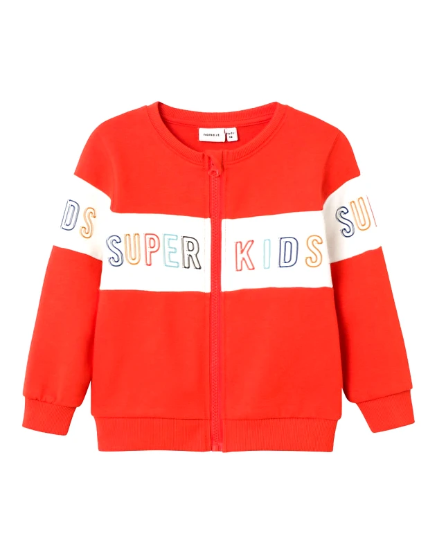 NAME IT NAME IT NMMLARKE SWEAT CARD BRU 13221517...-Cherry Tomato OrangeRed