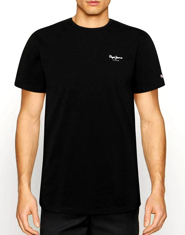 PEPE JEANS PEPE JEANS DROP 2A ORIGINAL BASIC 3N ΜΠΛΟΥΖΑ ΑΝΔΡΙΚΟ PM508212-999/BLACK Black