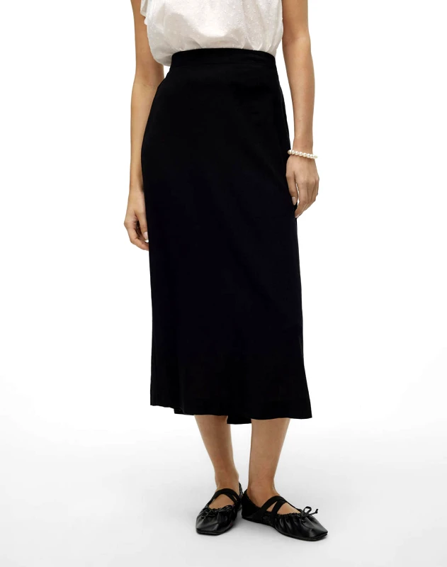 VERO MODA VERO MODA VMMYMILO HW 7/8 SKIRT WVN GA 10303726-BLACK Black