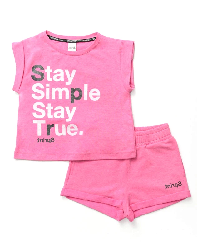 SPRINT SPRINT SET JUNIOR GIRL WITH SHORTS 231-4026-S830 Fuchsia