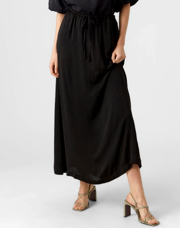 AWARE BY VERO MODA AWARE VMFABIANA HW LONG SKIRT VMA 10290484-BLACK Black