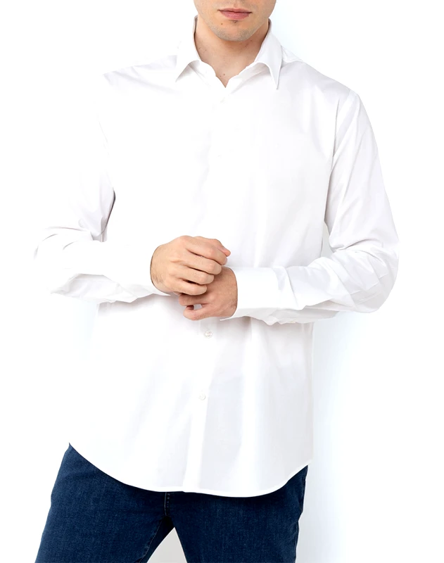 THE BOSTONIANS THE BOSTONIANS ΠΟΥΚΑΜΙΣΟ ΠΟΠΛΙΝΑ SLIM FIT 3ACP0606-WHITE White