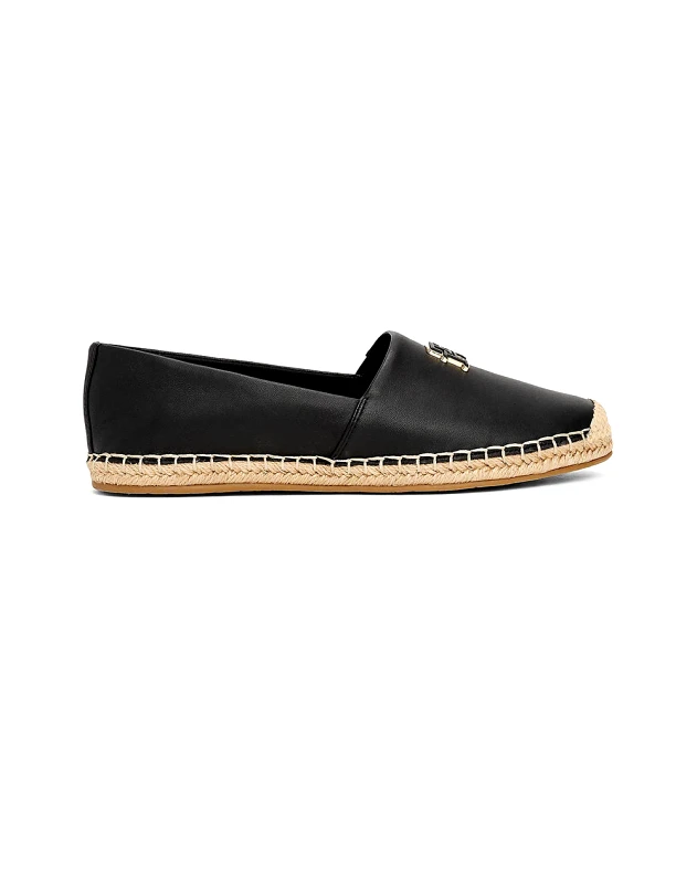 TOMMY HILFIGER TOMMY HILFIGER TH LOGO LEATHER ESPADRILLE FW0FW08540-BDS Black