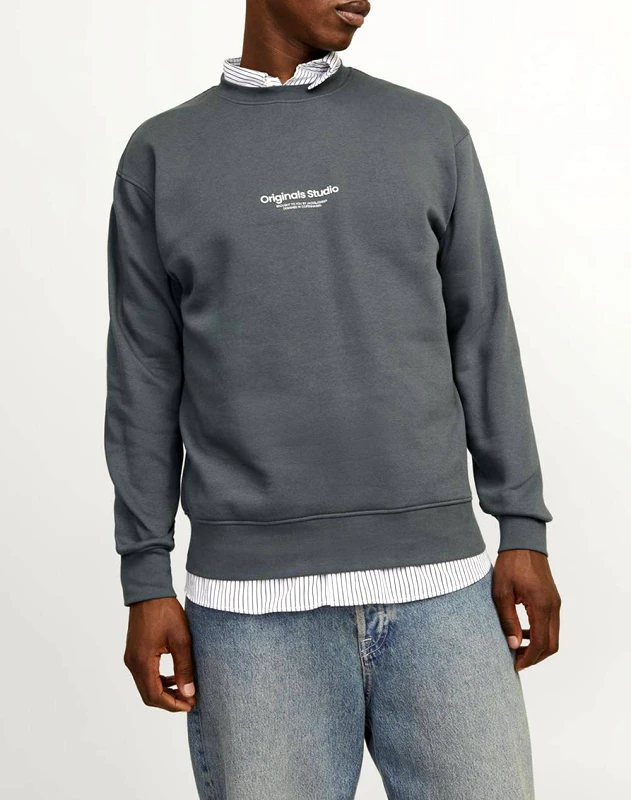 JACK&JONES JACK&JONES JORVESTERBRO SWEAT CREW NECK NOOS 12241694-Iron Gate Gray