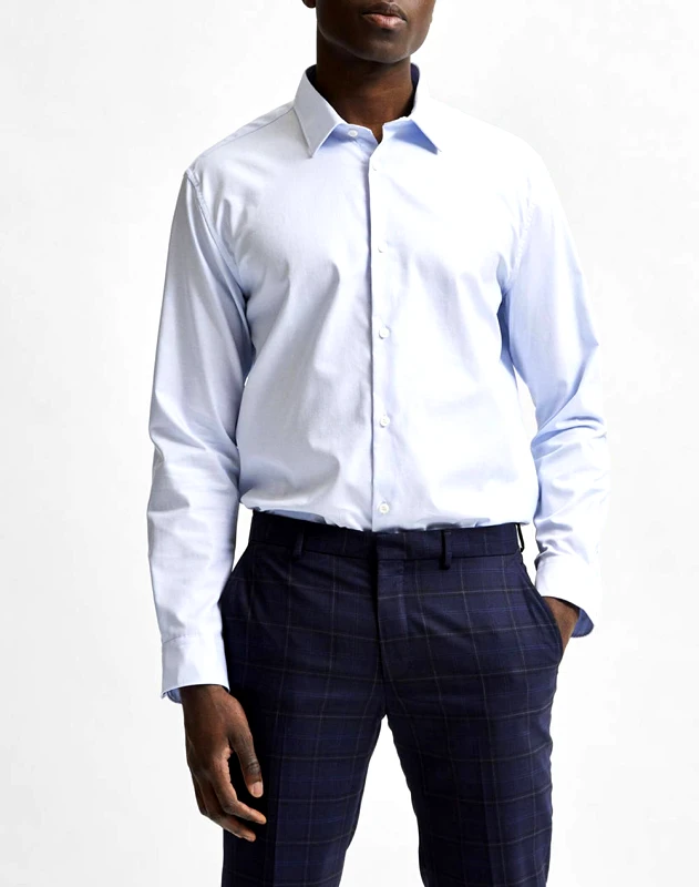 SELECTED SELECTED SLHSLIMETHAN SHIRT LS CLASSIC NOOS 16080200-LIGHT BLUE LightBlue