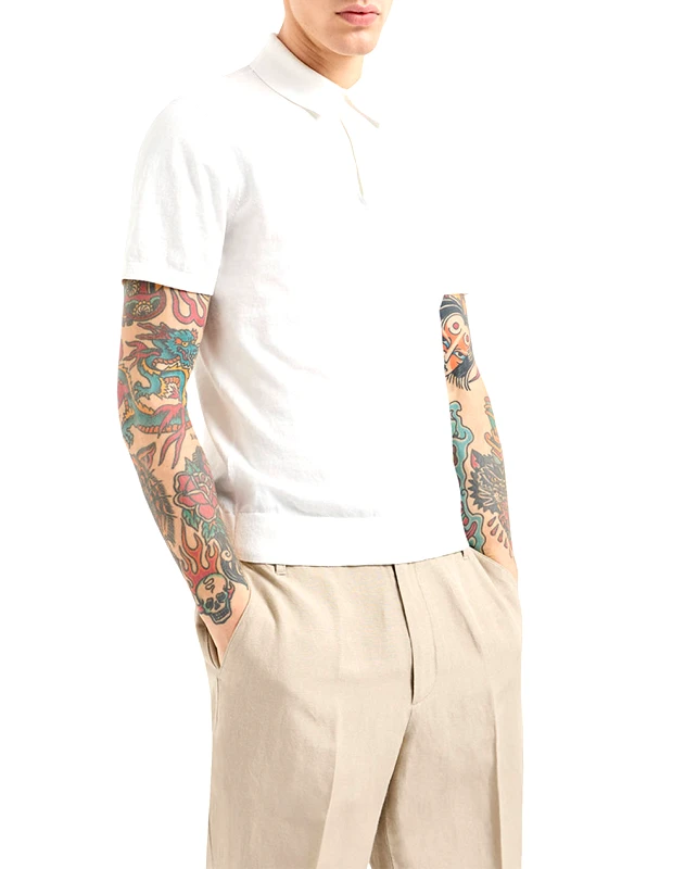 ARMANI EXCHANGE ARMANI EXCHANGE KNIT POLO 8NZF5DZM3JZ-1116 OffWhite