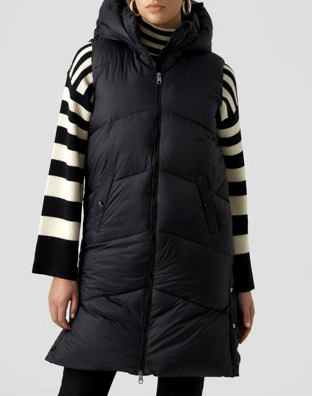 VERO MODA VERO MODA VMUPPSALA HOOD WAISTCOAT 10296844-BLACK Black
