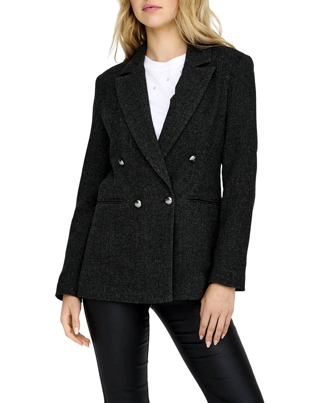 ONLY ONLY ONLASTRID-CORA L/S HB FIT BLAZER TLR 15331801-Dark Grey Melange DarkGray