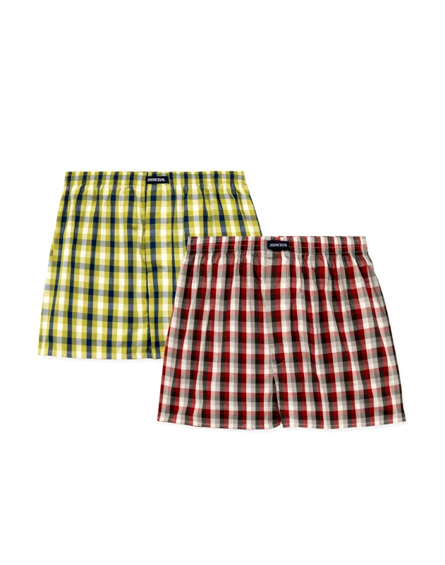 MINERVA MINERVA SHORT POPLINE ΚΑΡΟ MINERV.2TEM 96-23074-057 Bordeux