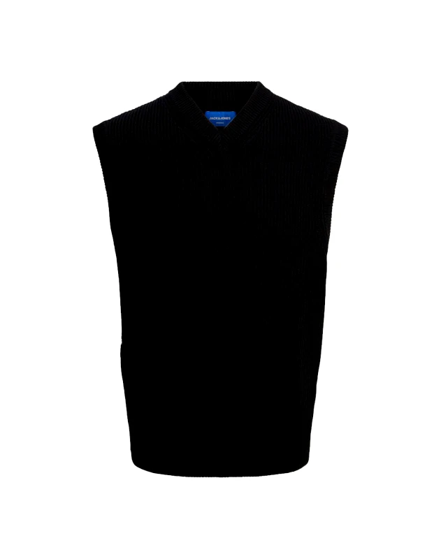 JACK&JONES JACK&JONES JORRIB KNIT V-NECK VEST JNR 12242059-BLACK Black