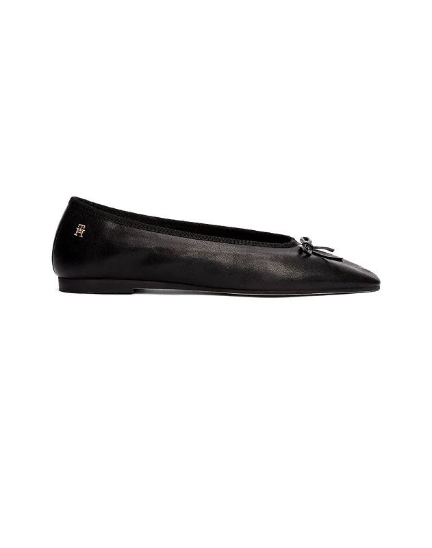 TOMMY HILFIGER TOMMY HILFIGER BALLERINA SOFT LEATHER FW0FW08355-BDS Black