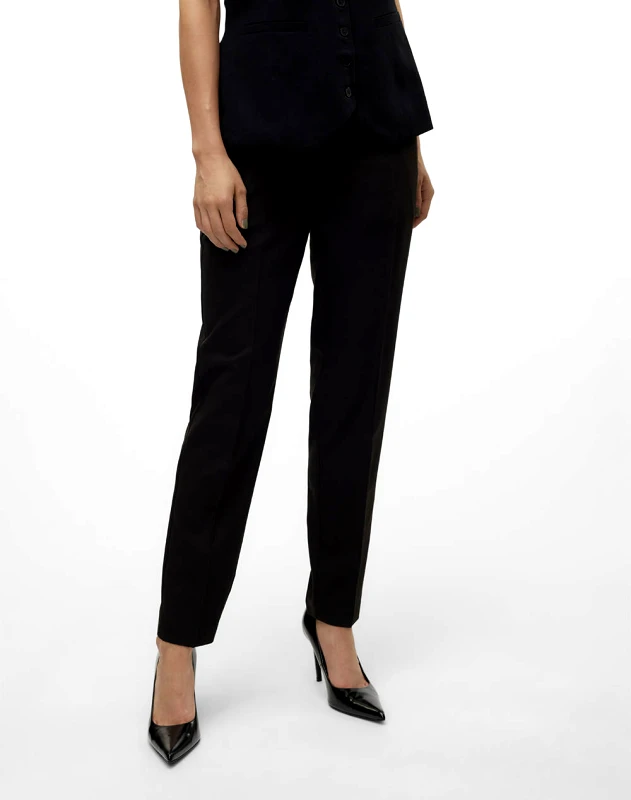 VERO MODA VERO MODA VMNILA MW TAPERED PANT NOOS 10320940-BLACK Black