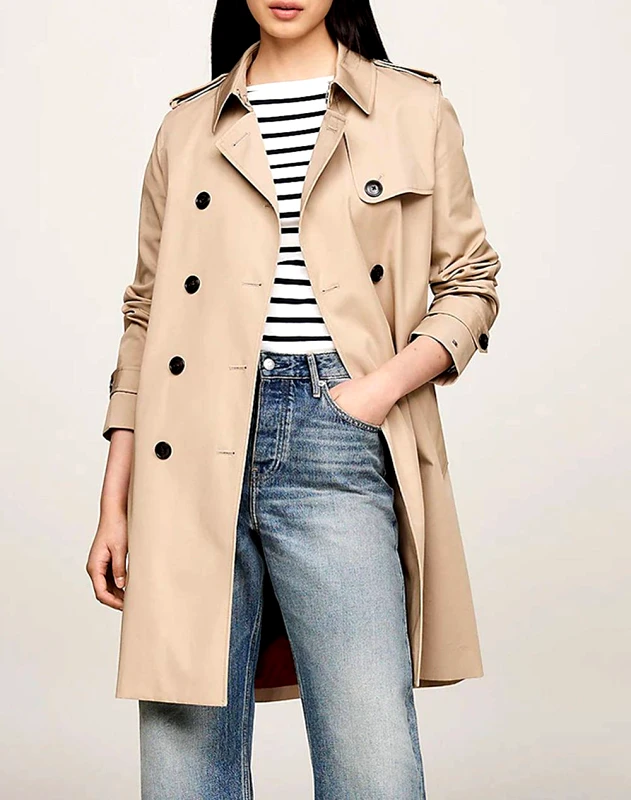 TOMMY HILFIGER TOMMY HILFIGER COTTON DB SLIM FIT TRENCH WW0WW42133-AEG Biege