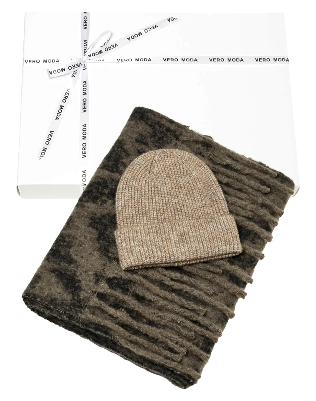 VERO MODA VERO MODA VMLILLIE GRACE SCARF/BEANIE BOX GA 10292366-Brown Lentil Brown