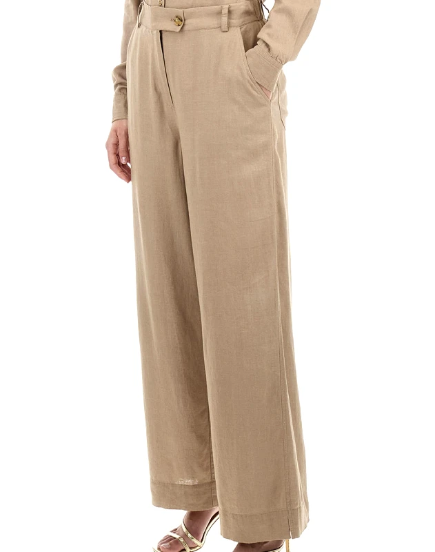 LA MARTINA LA MARTINA ΠΑΝΤΕΛΟΝΙ WOMAN PANT VISCOSE LINEN 3LMWAT001-04201 Biege
