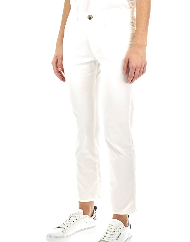 LA MARTINA LA MARTINA ΠΑΝΤΕΛΟΝΙ WOMAN TROUSERS COTTON TWILL 3LMWAT008-00001 White