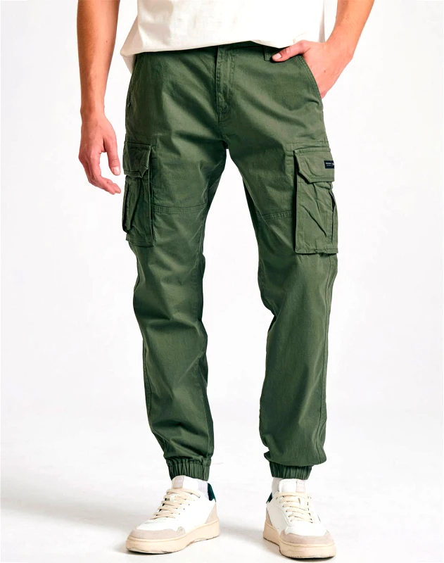FUNKY BUDDHA FUNKY BUDDHA Ανδρικό Παντελόνι Cargo FBM011-030-02-DUSTY GREEN Green