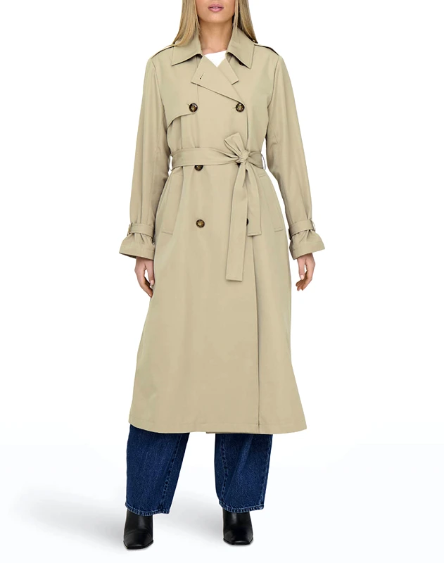 ONLY ONLY ONLLESLEY LIFE TRENCHCOAT X-LONG OTW CC 15335661-Trench Coat Biege