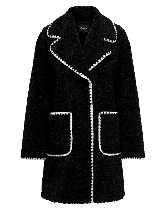 ONLY ONLY ONLSALVIA TEDDY COAT OTW 15334987-BLACK Black