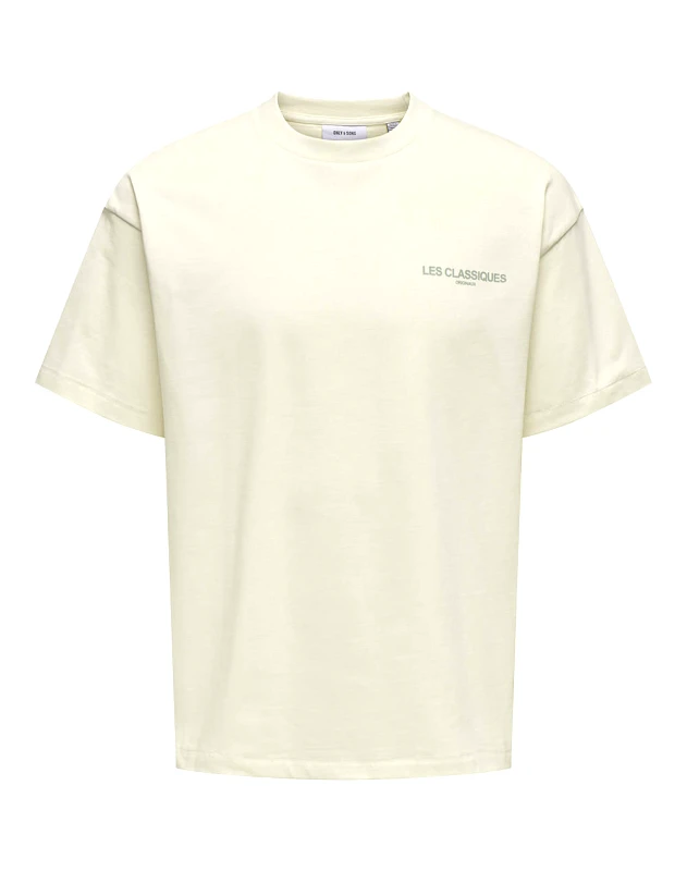 ONLY&SONS ONLY&SONS ONSLES CLASSIQUES LOOSE PRINT SS TEE 22033308-Egret Ecru