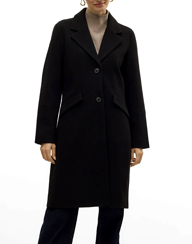 VERO MODA VERO MODA VMFORTUNESARA LONG COAT GA BOO 10320531-BLACK Black