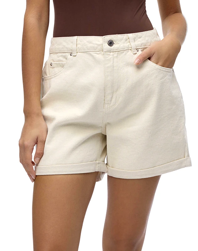 VERO MODA VERO MODA VMZURI HR LOOSE DENIM SHORTS MIX GA NOOS 10279493-ECRU Ecru