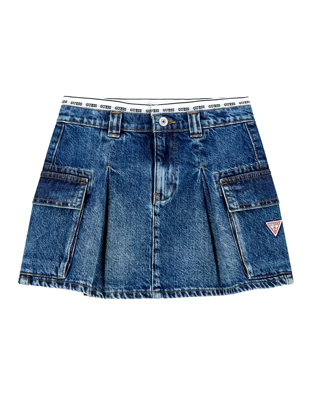 GUESS GUESS RIGID DENIM SKIRT ΦΟΥΣΤΑ ΠΑΙΔΙΚΟ GIRL J5RD07D45E0-RTYH DenimBlue