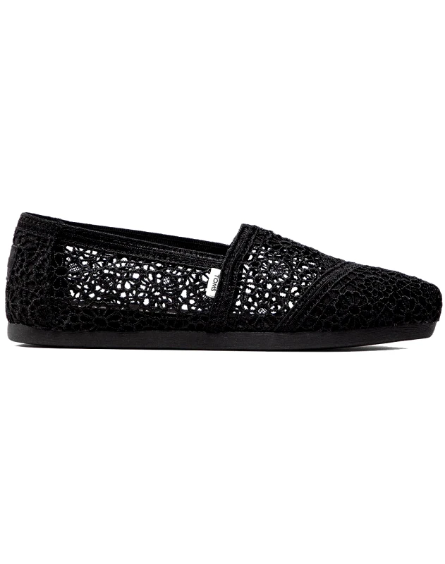 TOMS TOMS BLK MOROCCAN CROCHET WM ALPR ESP 10016254-BLK Black