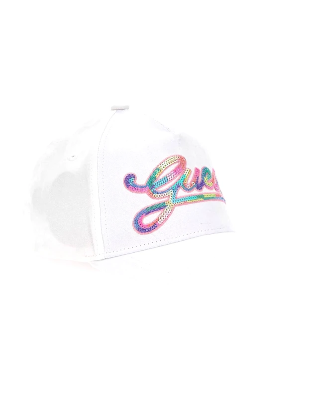 GUESS GUESS BASEBALL CAP W/SEQUI - CAP COTTON TWILL ΑΞΕΣΟΥΑΡ G J5GZ39WO08O-G012 White