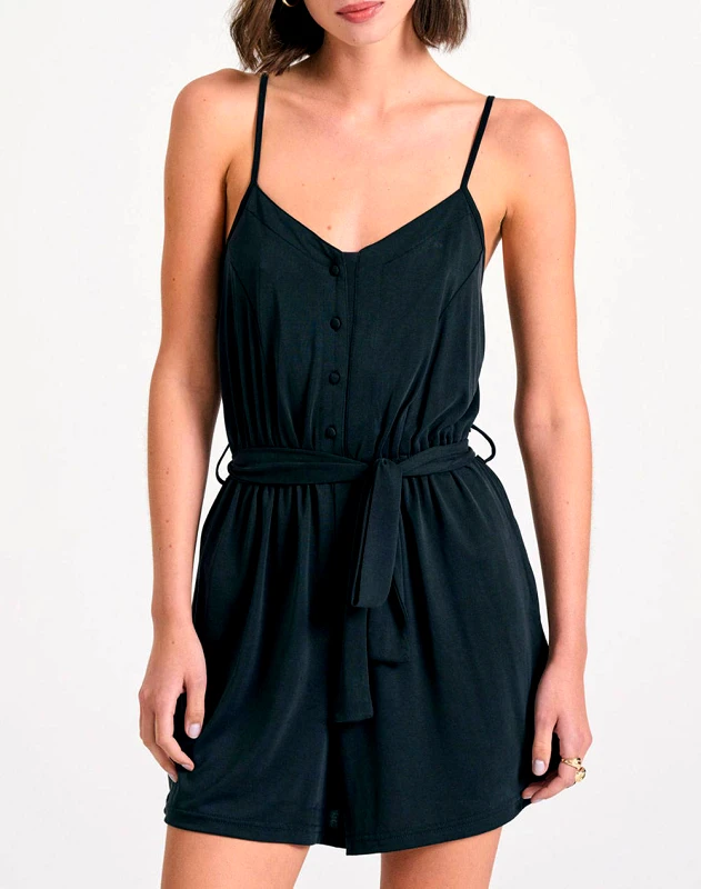 FUNKY BUDDHA FUNKY Γυναικεία Ολόσωμη φόρμα/Σορτς FBL011-106-12-BLACK Black