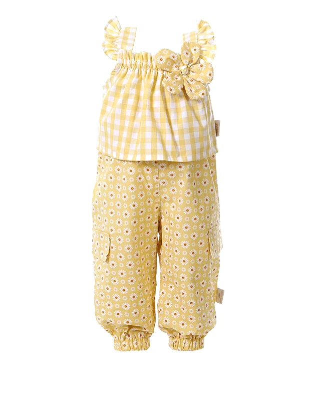 MATOU MATOU ΣΕΤ ΜΠΛΟΥΖΑ & ΠΑΝΤΕΛΟΝΙ ΠΑΙΔΙΚΟ GIRL 2S25-MF1120-YELLOW Yellow