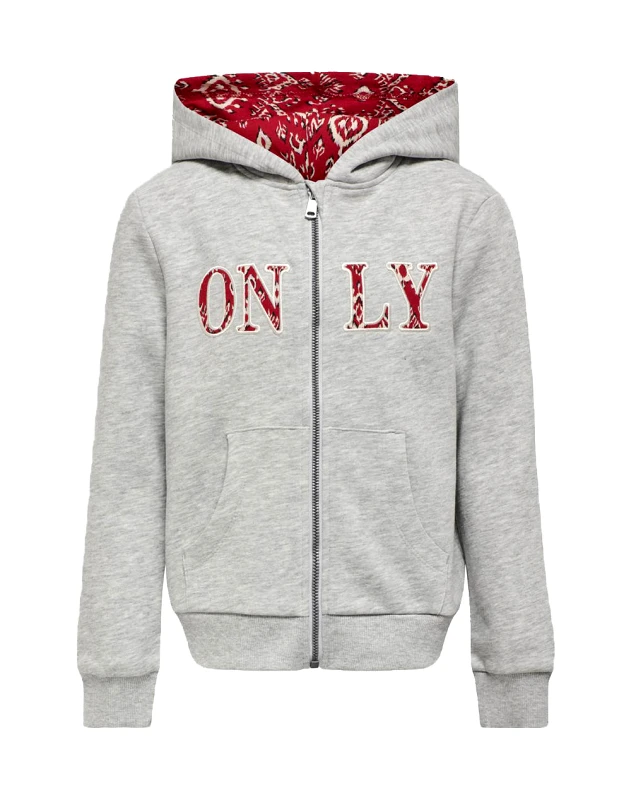 ONLY ONLY KOGROSA L/S HOOD CS SWT 15303235...-Light Grey Melange LightGray