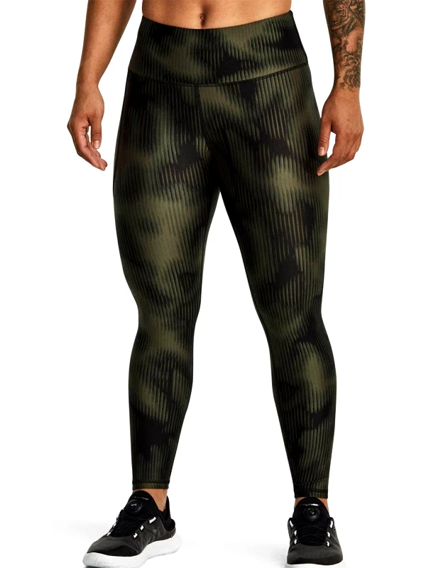 UNDER ARMOUR UNDER ARMOUR Women''s HeatGear® Armour Printed Ankle Leggings 1365338-390 Olive