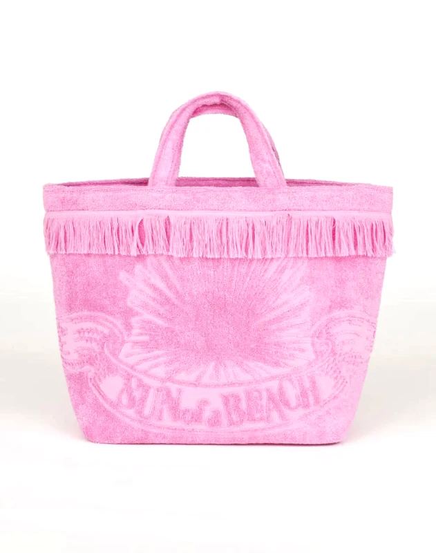SUN OF A BEACH SUN OF A BEACH Oversized Beach Bag (Διαστάσεις: 60 x 38εκ.) BB/SNT_CNV/BBP-Surf n'' Turf Bubblegum Pink