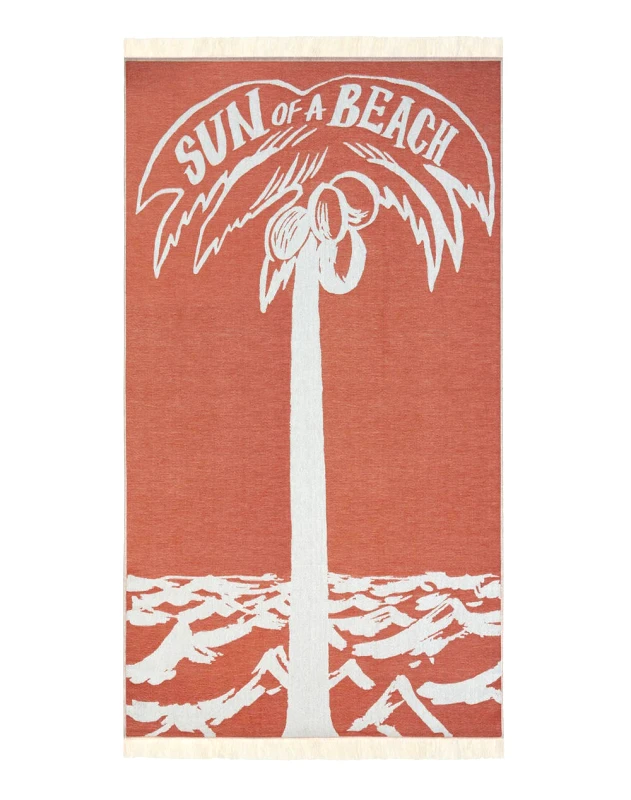 SUN OF A BEACH SUN OF A BEACH Feather Beach Towel (Διαστάσεις: 95 x 160εκ.) PT/SOAP/COP-Sun of a Palm Coppertone Firebrick