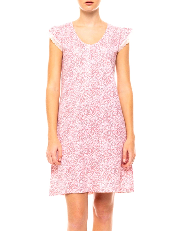 PINK LABEL PINK LABEL NIGHTGOWN LEOPARD ROSE S1463-TYPE LightPink