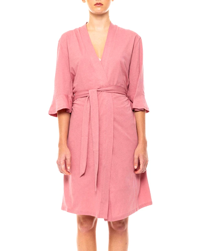 PINK LABEL PINK LABEL ROBE SOLID NOS SN-101-DUSTY PINK DarkPink