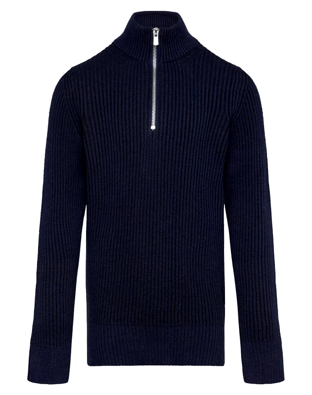 JACK&JONES JACK&JONES JPRBLALIAM KNIT HALF ZIP BF JNR 12272407-Naval Academy NavyBlue