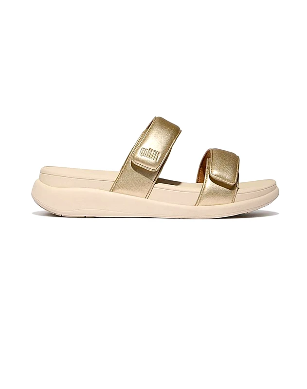 FIT FLOP FIT FLOP F-MODE GO 2 BAR VELCRO SLIDE IW2-675-00W2 Gold