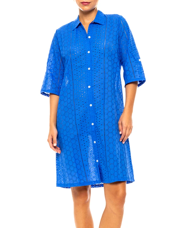 PINK LABEL PINK LABEL BEACHWEAR EMBRODERY BN-303-INDIGO BLUE Blue